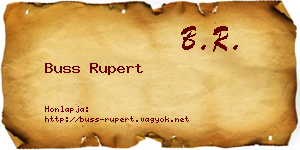 Buss Rupert névjegykártya